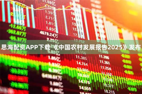 思海配资APP下载 《中国农村发展报告2025》发布